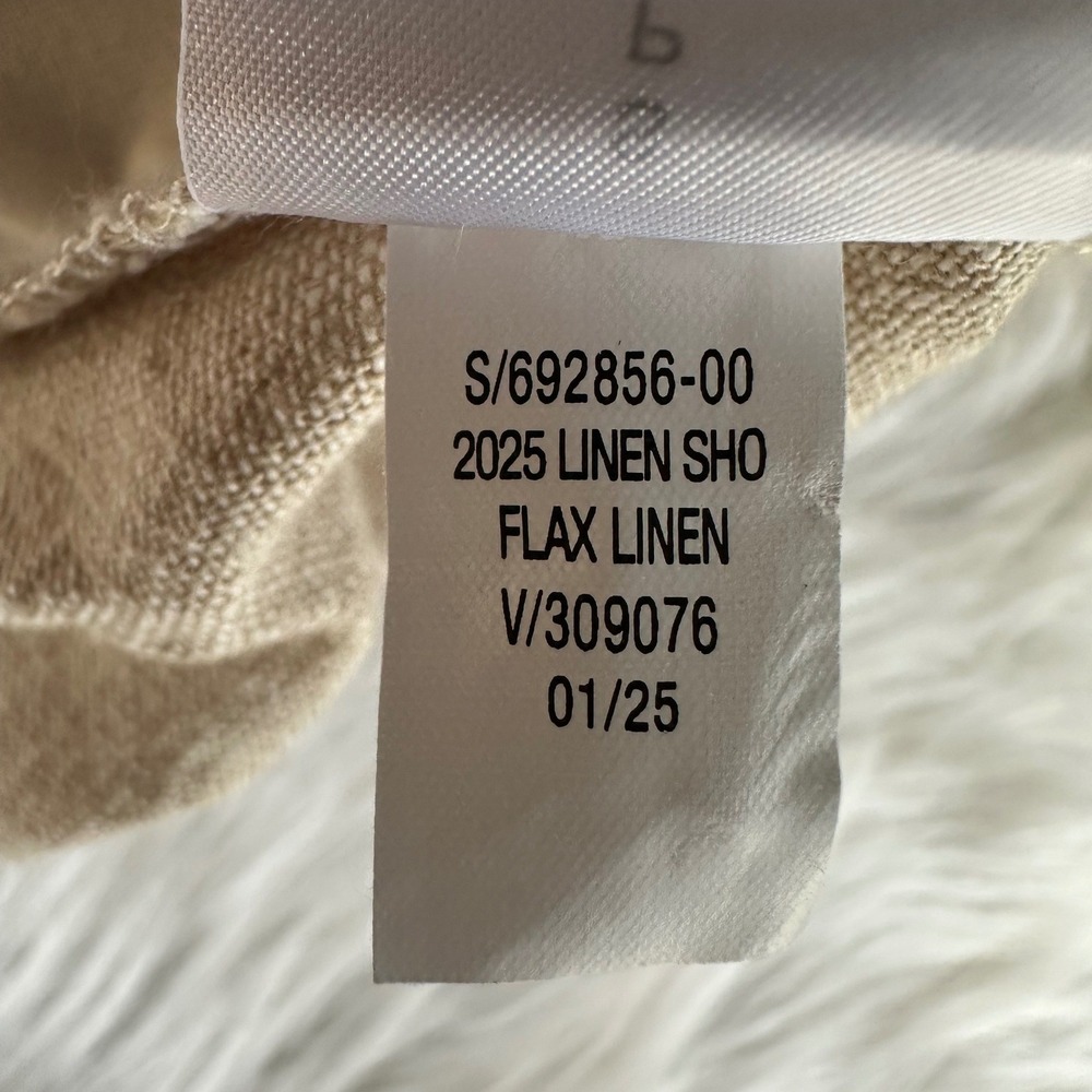 Old Navy Shorts Flax Linen Blend Pull On Shorts Beige Comfort Waist Size Small - Picture 6 of 6